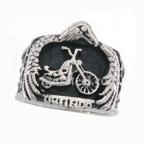 FSR09W88 Eagle hold the motor cycle biker ring - Click Image to Close